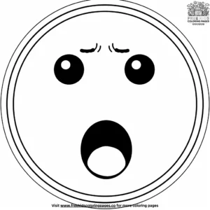 Shock emoji coloring pages