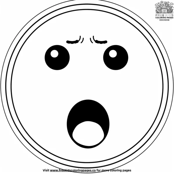 Shock emoji coloring pages