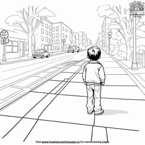 Sidewalk Safety Coloring Pages