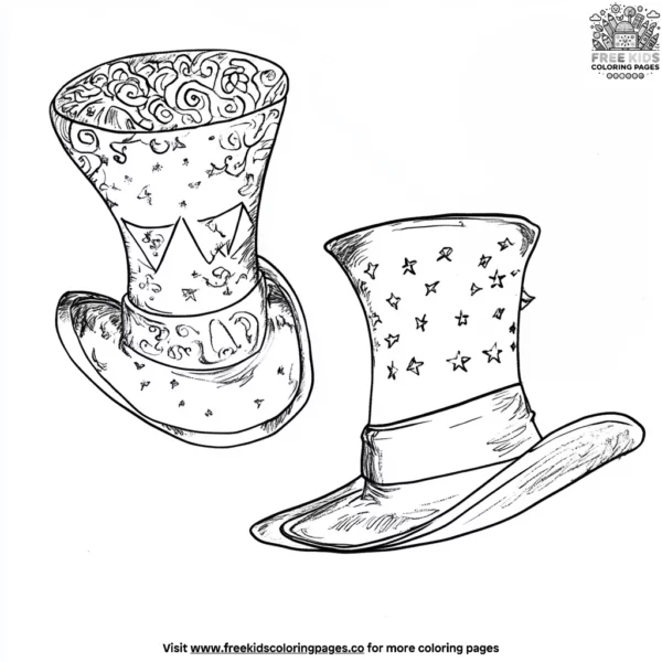 Silly hats coloring pages