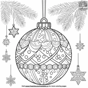 Simple Bauble Coloring Pages