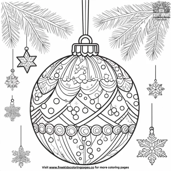 Simple bauble coloring pages