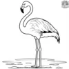 Simple Flamingo Outline Coloring Pages