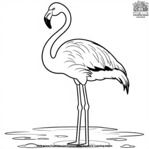 Simple flamingo outline coloring pages