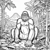 Sitting Gorilla Coloring Pages