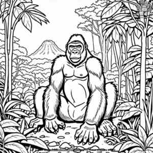 Sitting Gorilla Coloring Pages