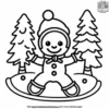 Skiing Gingerbread Pals Coloring Pages