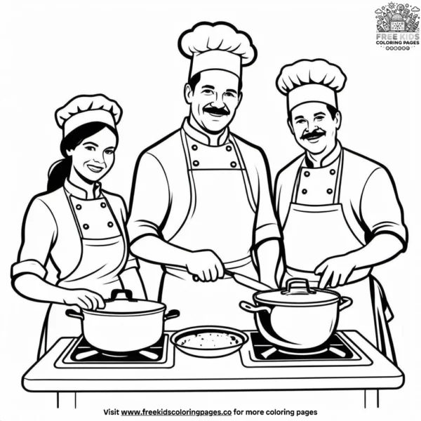 Skilled chef coloring pages