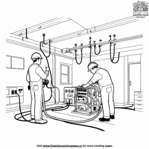 Skilled Electrician Coloring Pages