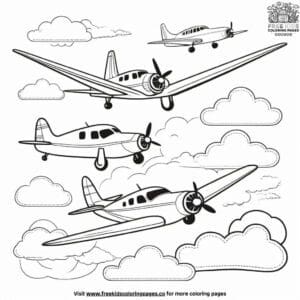 Sky adventure planes coloring pages