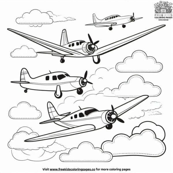 Sky adventure planes coloring pages