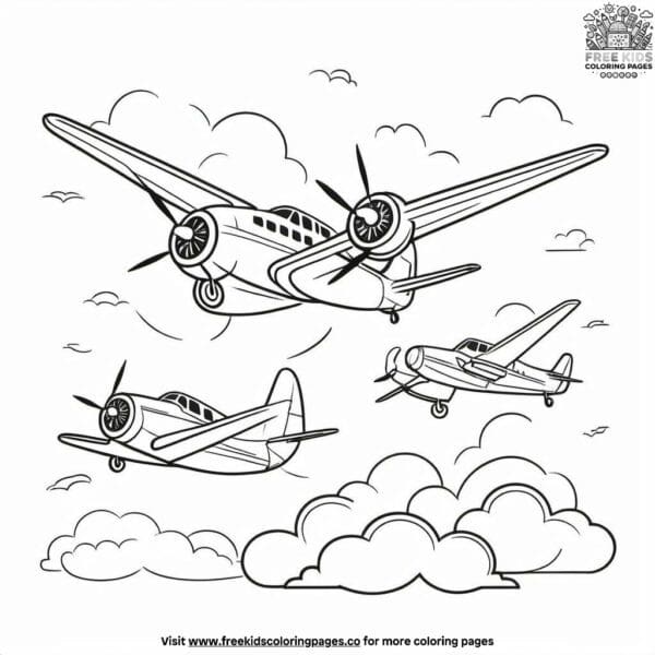 Skyward bound planes coloring pages