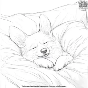 Sleepy Corgi Coloring Pages