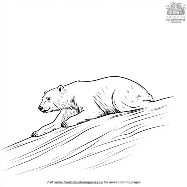 Sliding polar bear coloring pages