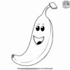 Smiley Banana Emoji Coloring Pages