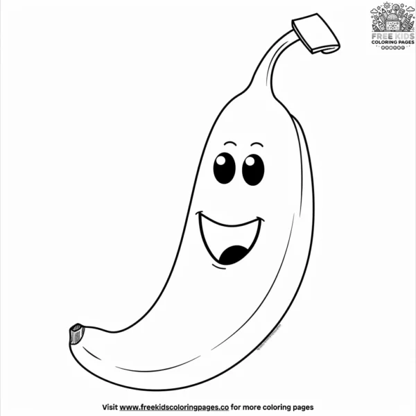 Smiley banana emoji coloring pages