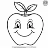 Smiling Apple Character coloring pages