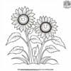 Smiling Sunflowers in the Breeze Coloring Pages