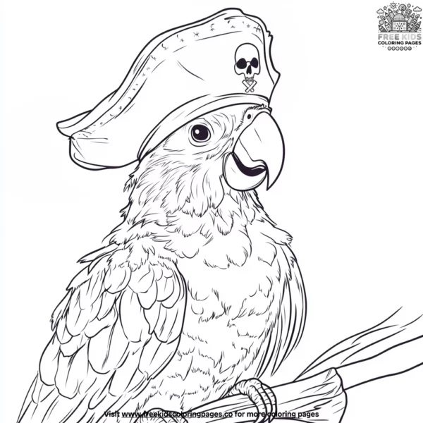 Sneaky pirate parrots coloring pages