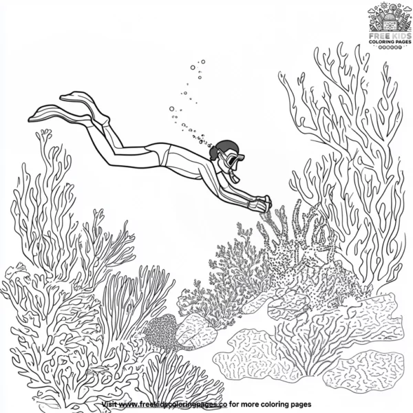 Snorkeling adventure coloring pages