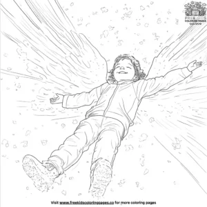 Snow angels in december coloring pages