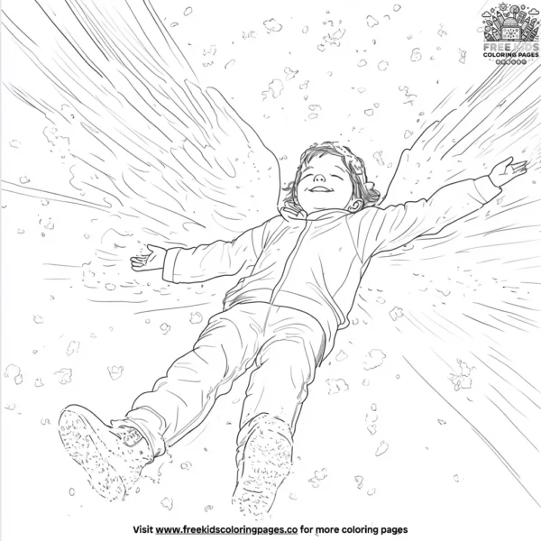 Snow angels in december coloring pages