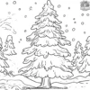 Snow Covered Pine Trees Coloring Pages