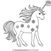 Snowflake Unicorn Coloring Pages