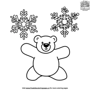 Snowflake and bear coloring pages