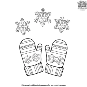 Snowflake and Mittens Coloring Pages