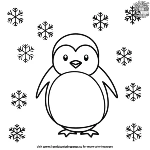 Snowflake and Penguin Coloring Pages