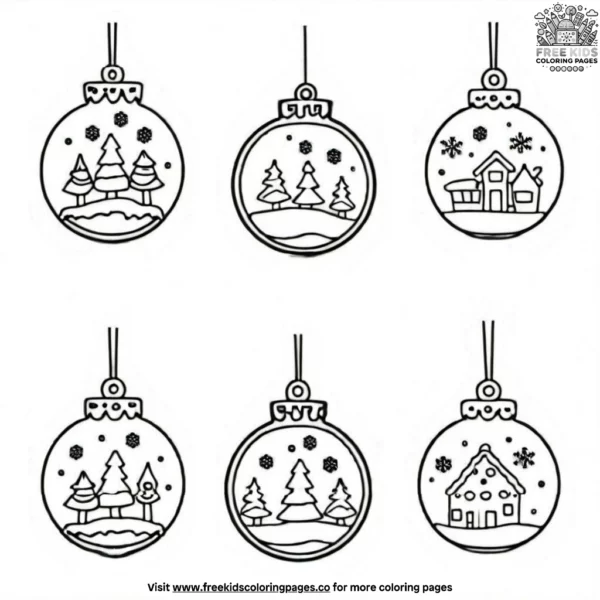 Snowglobe ornament coloring pages