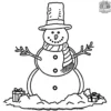 Snowman Building Fun Coloring Pages