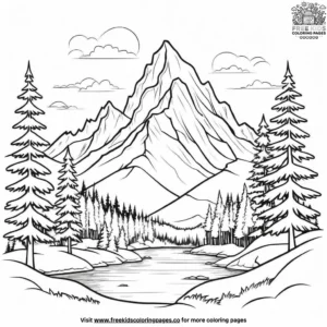 Snowy Mountain Coloring Pages