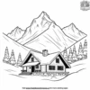 Snowy Mountain Lodge Coloring Pages