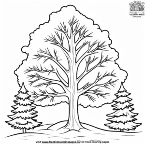 Snowy Tree Coloring Pages