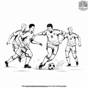 Soccer Game Action Coloring Pages