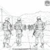 Soldiers In A Military Base Coloring Pages