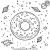 Space Adventure Donut Coloring Pages