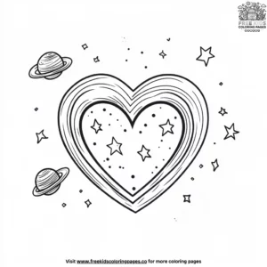 Space love coloring pages