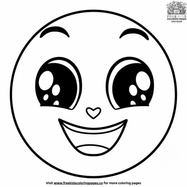 Sparkly eyes emoji coloring pages