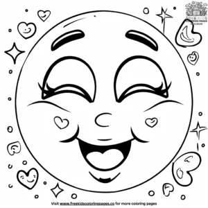 Sparkly Heart Eyes Emoji Coloring Pages