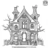 Spooky Halloween Gingerbread House Coloring Pages