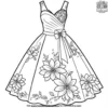 Spring Floral Dresses Coloring Pages