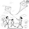 Springtime Kite Flying Adventures Coloring Pages