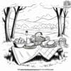 Springtime Picnic Fun Coloring Pages