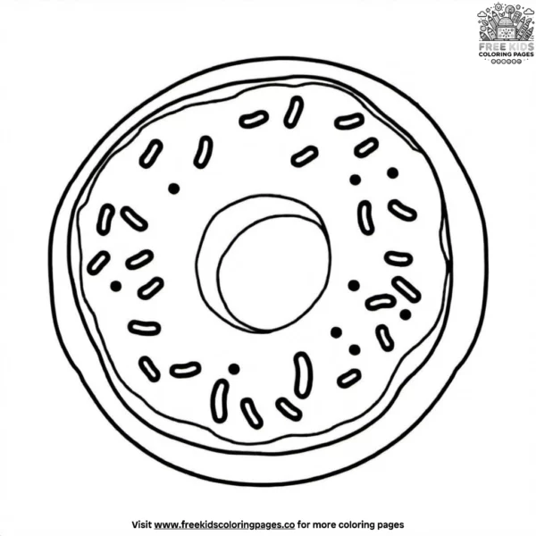 Sprinkle fun donut coloring pages