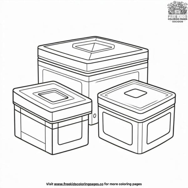 Square box coloring pages