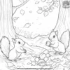 Squirrel Watching Coloring Pages