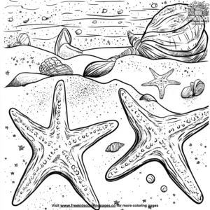 Starfish and seashells coloring pages